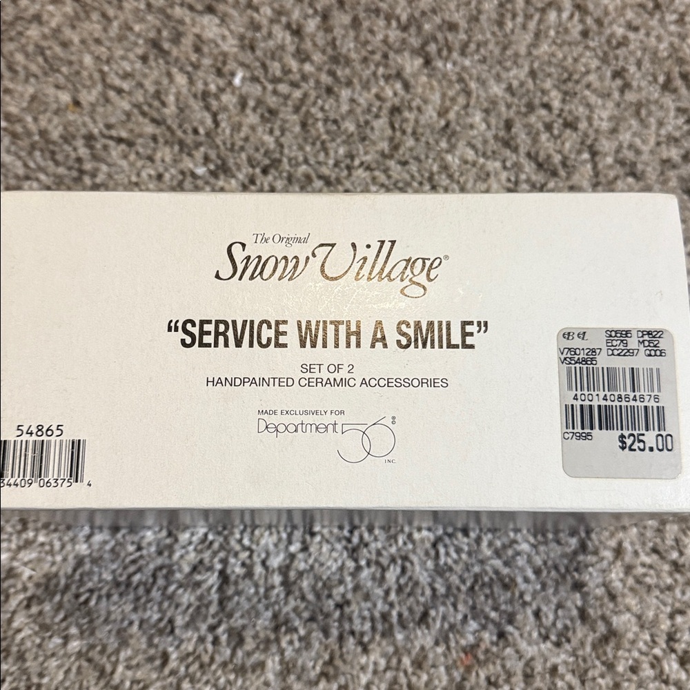 Dept 56 Service with a Smile Car repair men Snow Village Christmas 54865